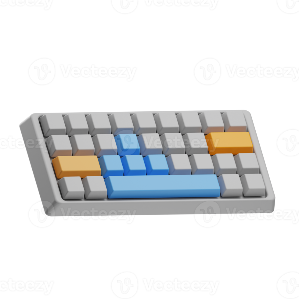 technologie clavier illustration 3d png