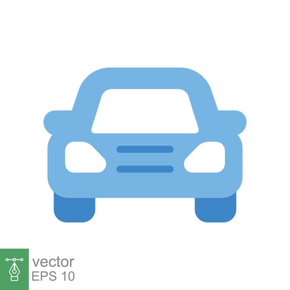 icono de vista frontal del coche. símbolo de signo de estilo plano simple. auto, vista, deporte, carrera, concepto de transporte. ilustración vectorial aislado sobre fondo blanco. eps 10. vector