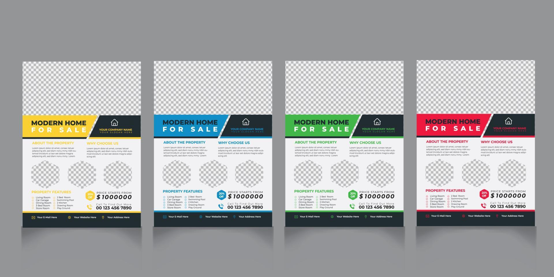 Real Estate Flyer Design Template for your business or service vector