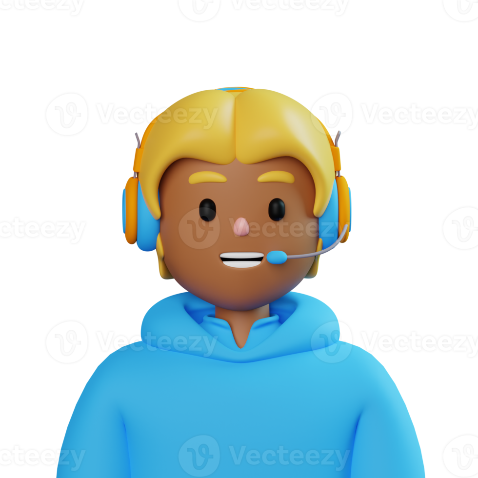 Male Customer Call Service wearing Hoodie png