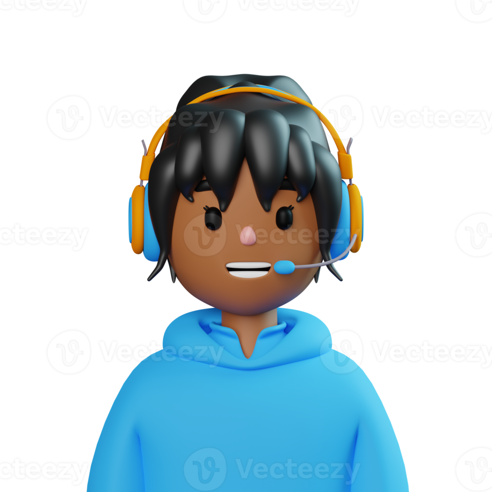 llamada de cliente masculino 3d png