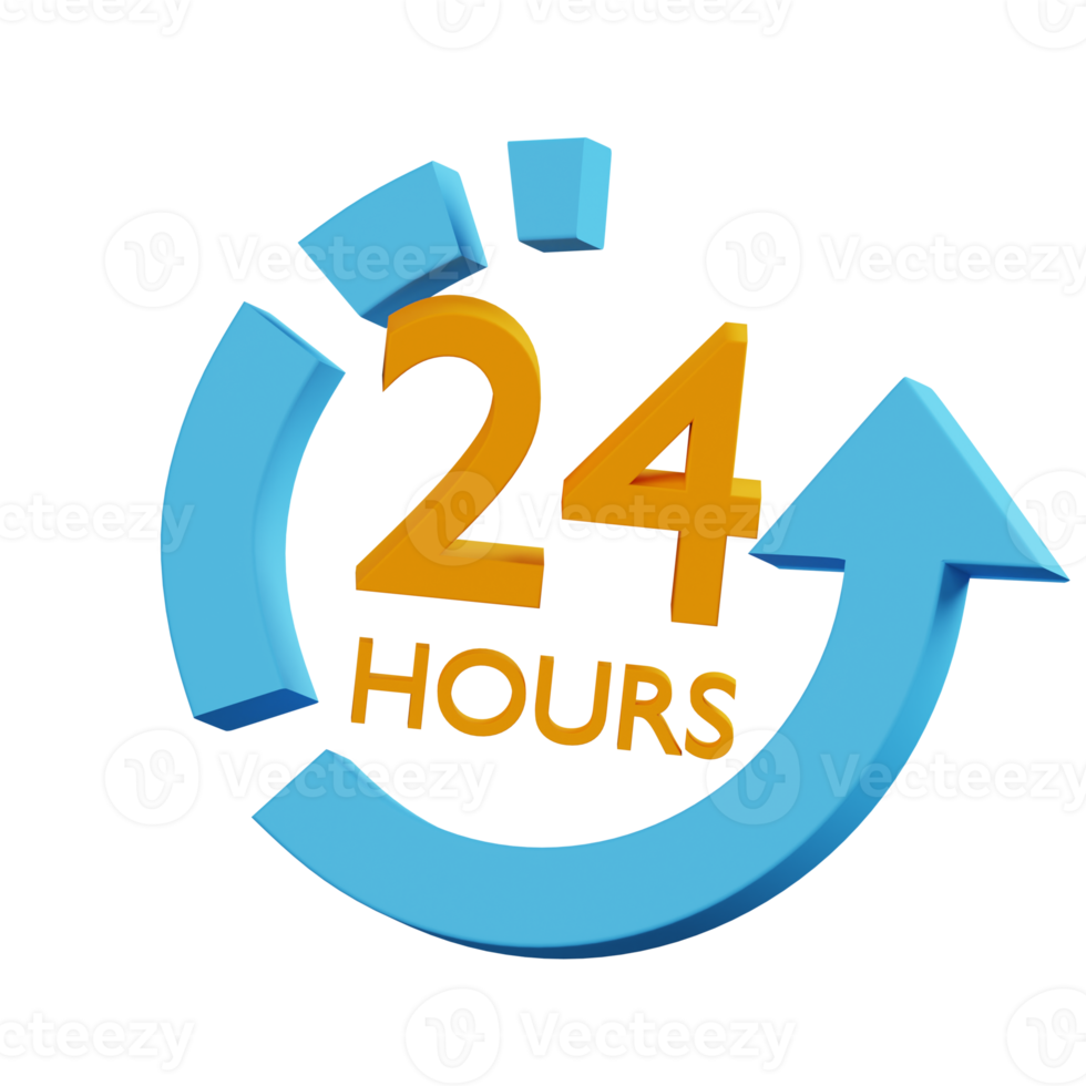 24 horas icono 3d png