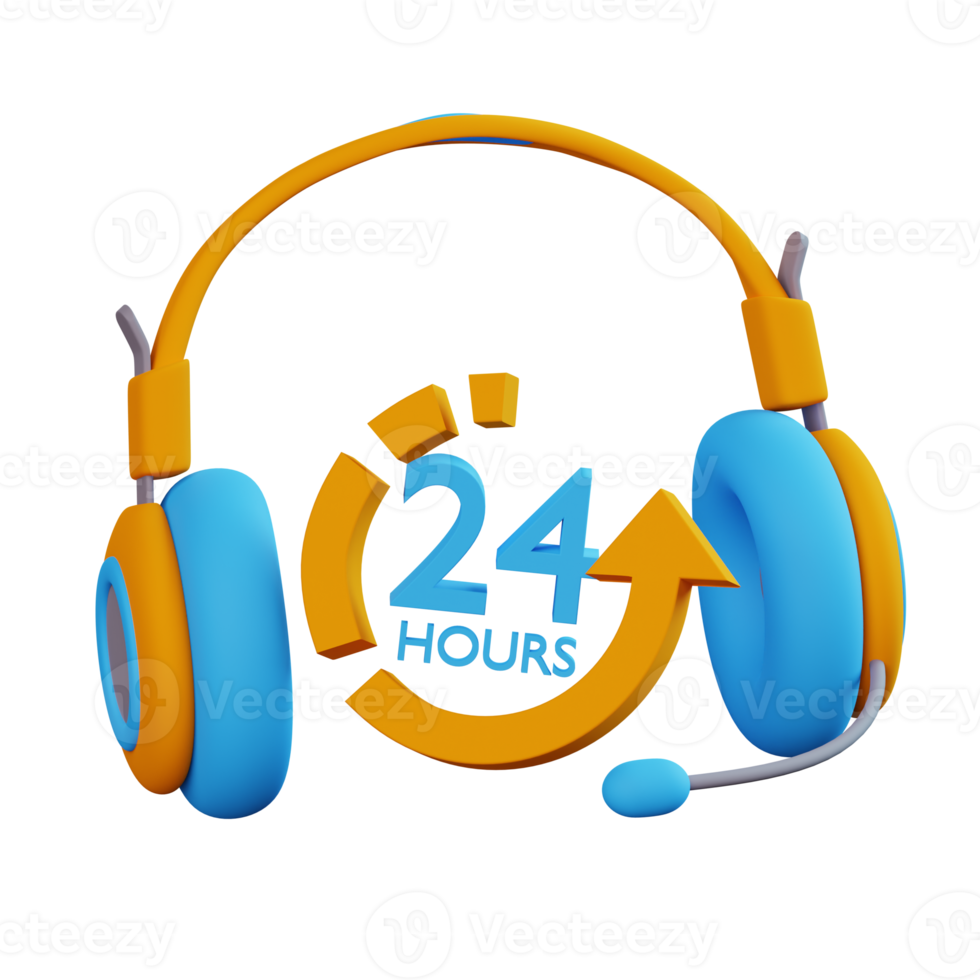 Headset and 24 Hours Icon png