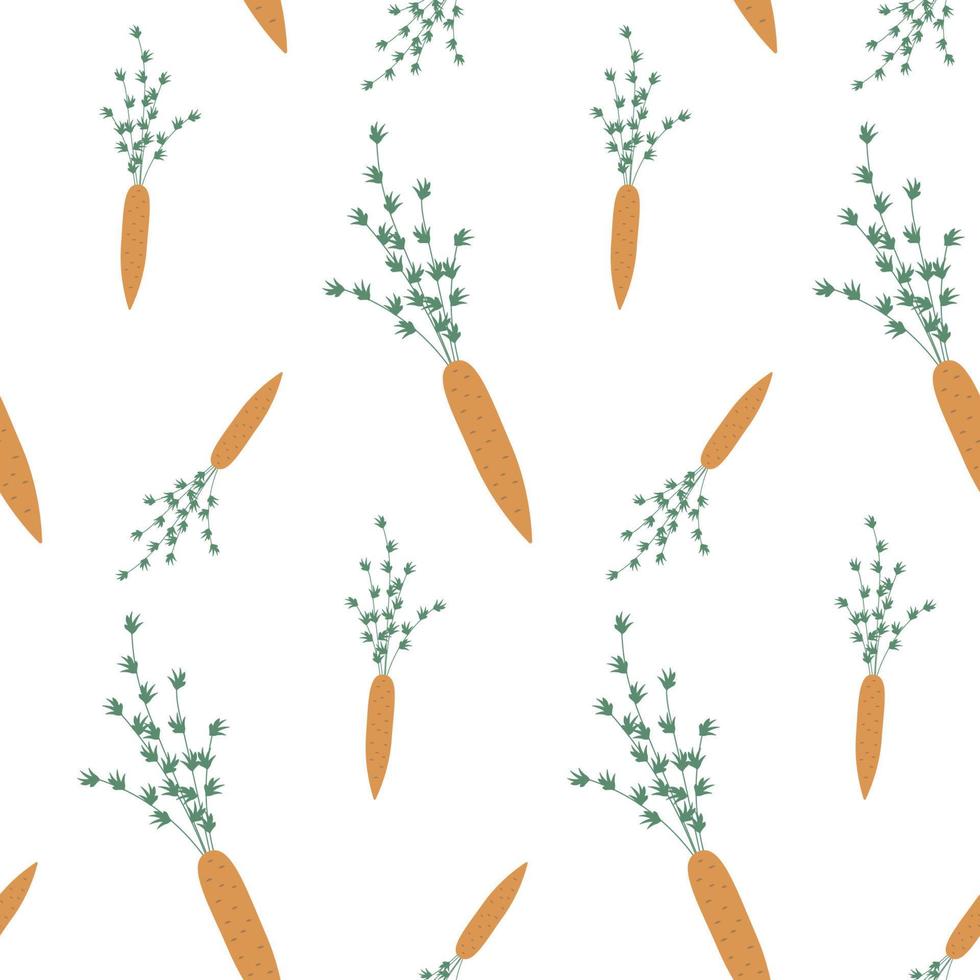 fondo transparente con zanahorias en blanco. verduras para papel de regalo. patrón vector