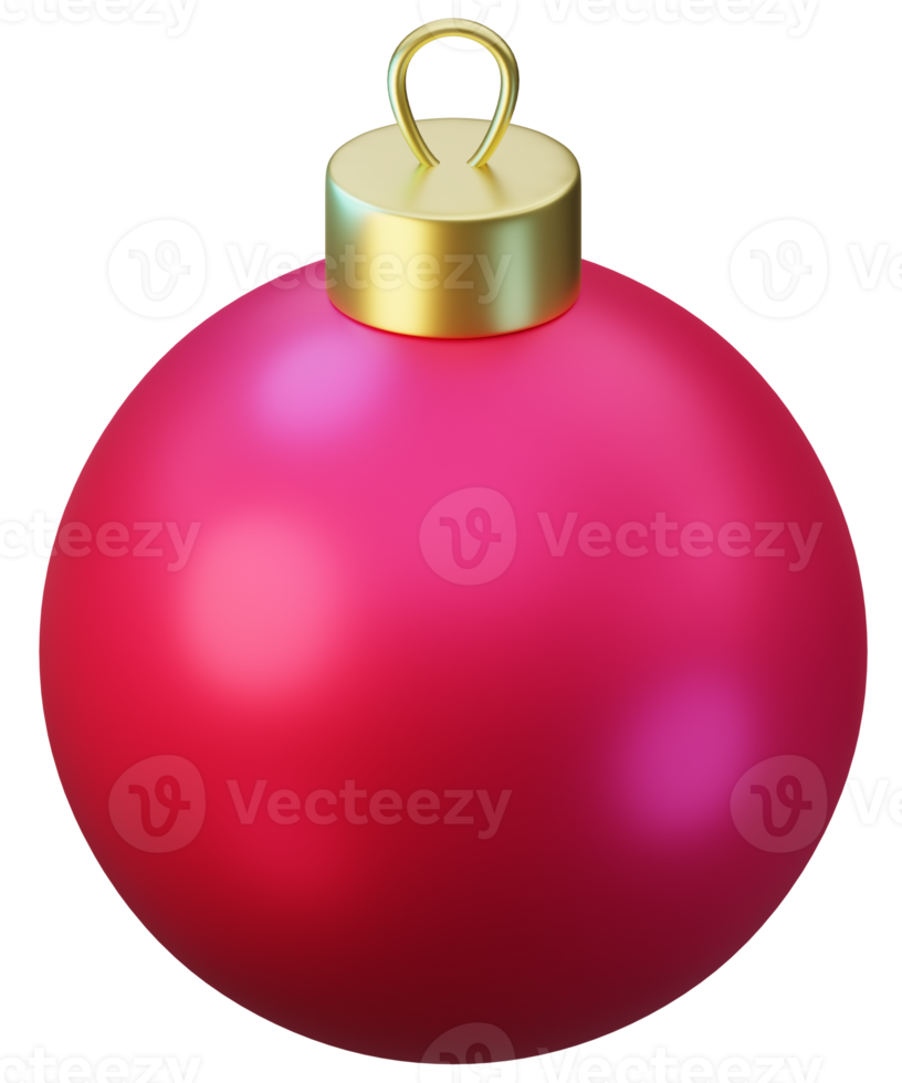 3d renderen realistisch roze kleur Kerstmis decoratief ornament snuisterij bal illustratie png