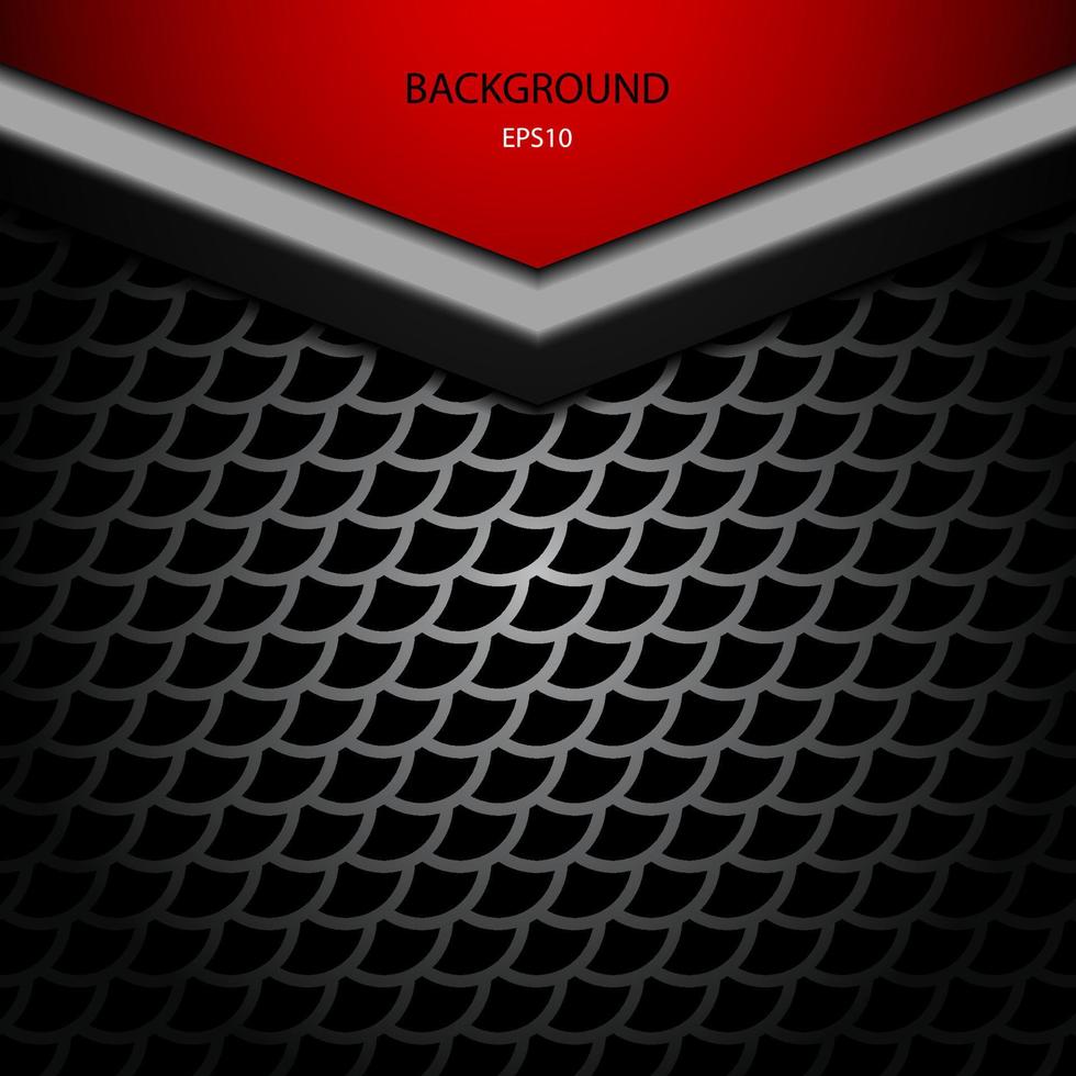 Dark silver and red tech arrows design vector