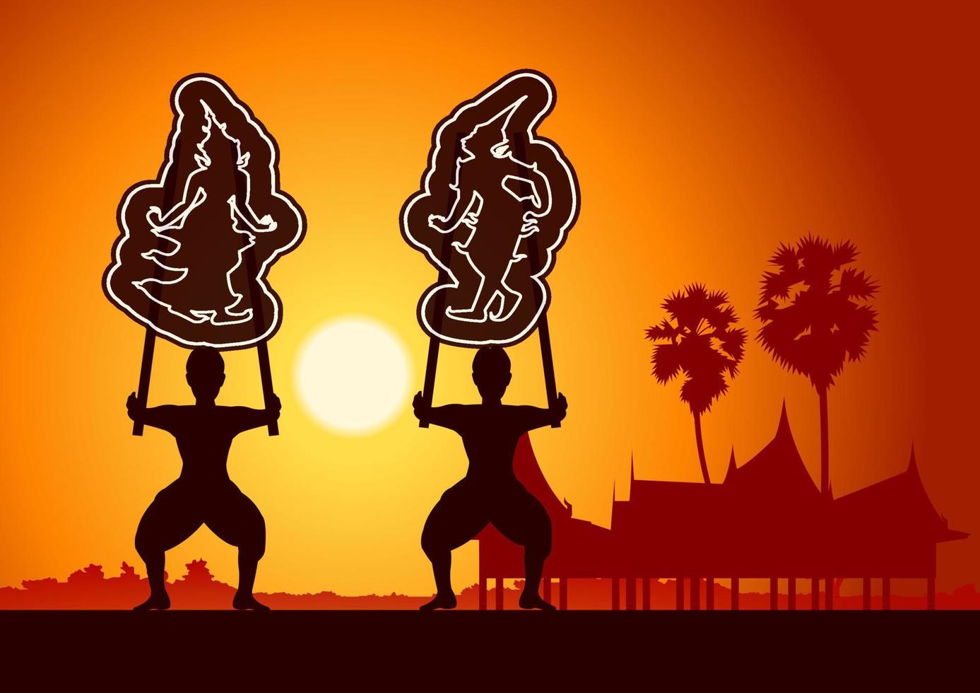 Thai grand theatre ancient play of Thai people vector