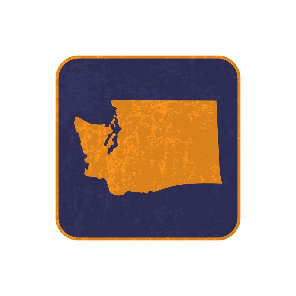 Washington state map square with grunge texture. Vector illustration.