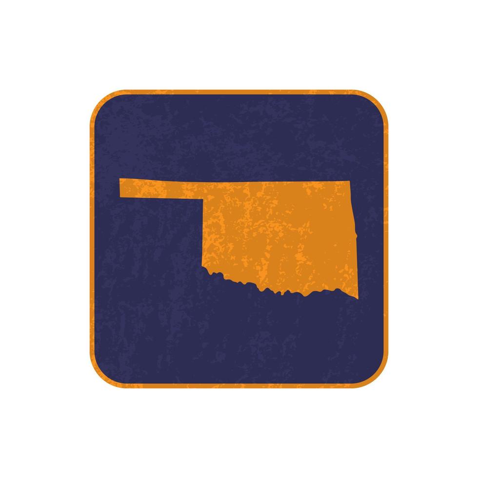 Oklahoma state map square with grunge texture. Vector illustration.