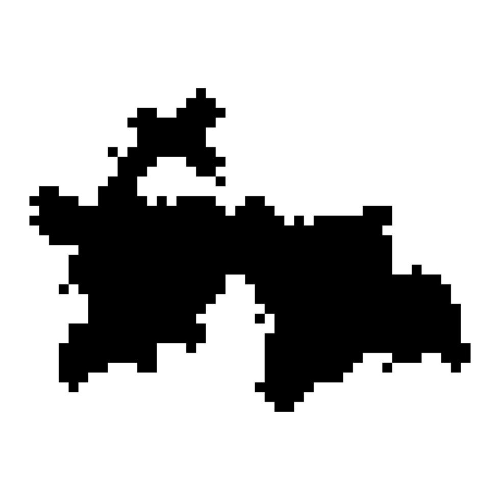 Pixel map of Tajikistan. Vector illustration.