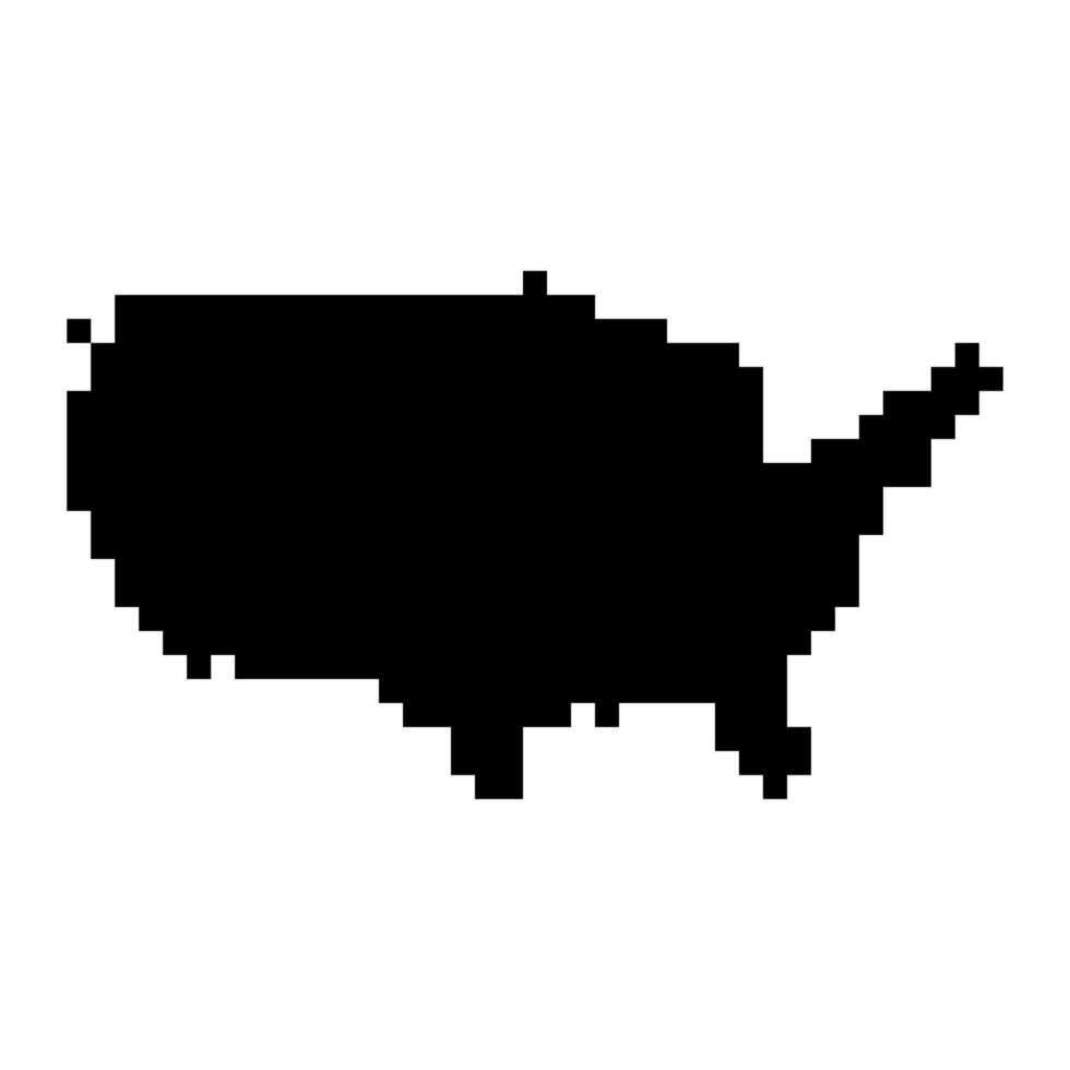 Pixel map of USA. Vector illustration.