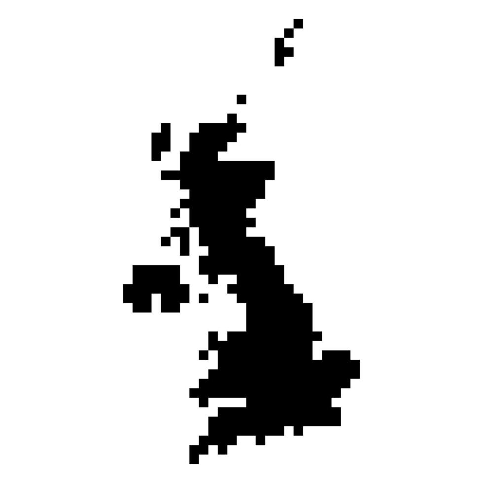 Pixel map of UK. Vector illustration.