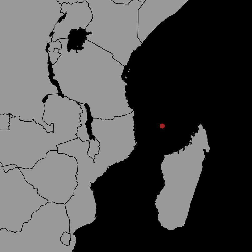 Pin map with Comoros flag on world map. Vector illustration.