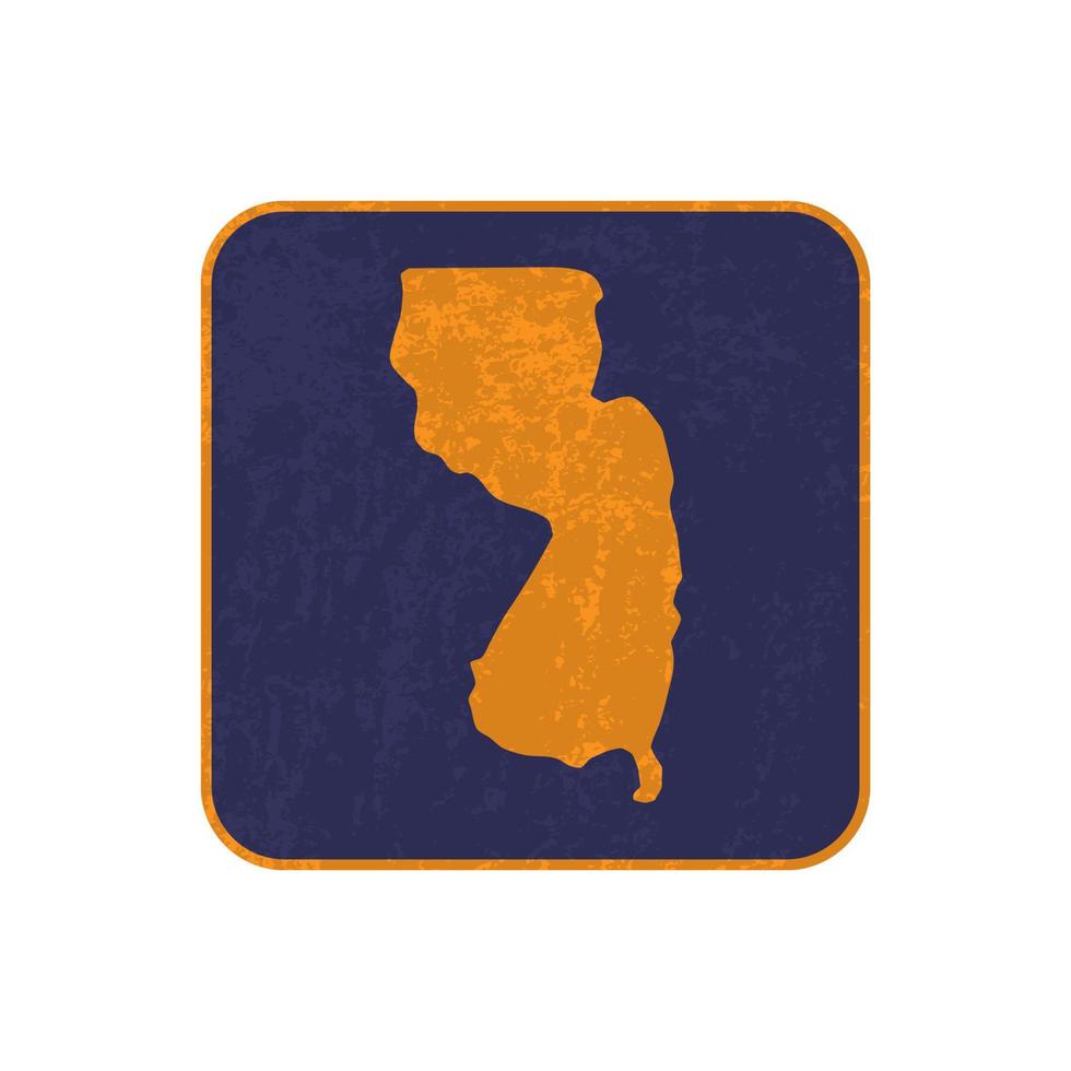 New Jersey state map square with grunge texture. Vector illustration.