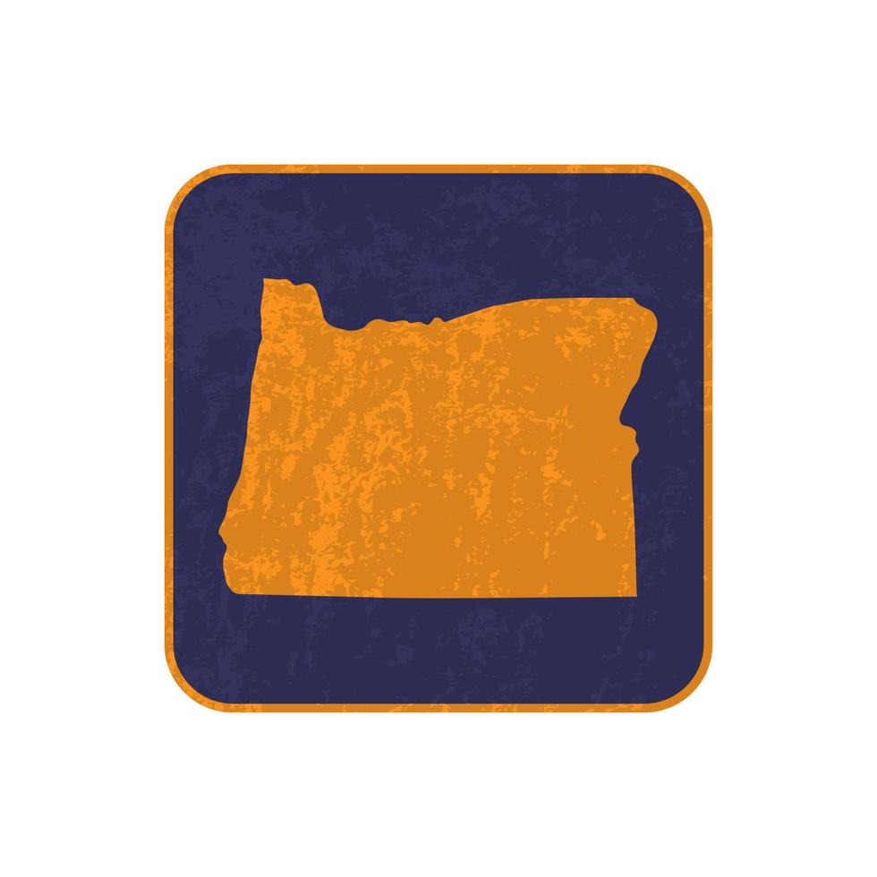 Oregon state map square with grunge texture. Vector illustration.