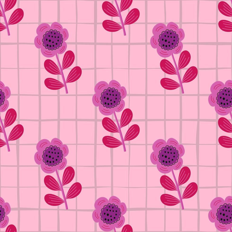 Seamless pattern with stylized flowers. Floral background. vector