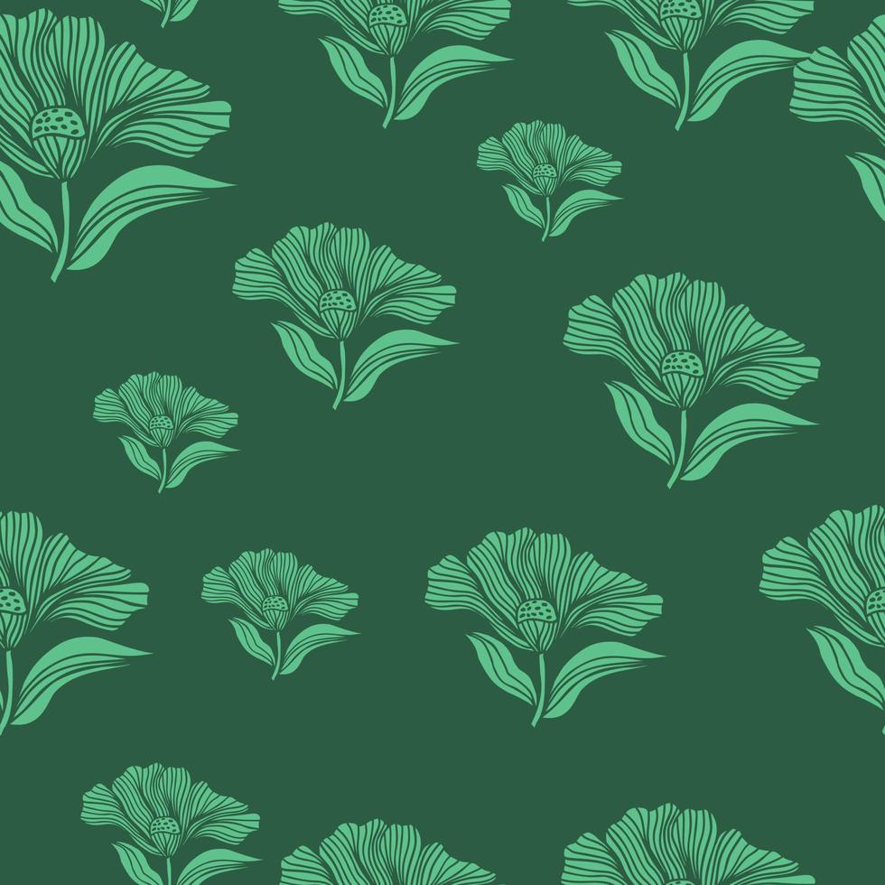 Seamless pattern with vintage flowers. Retro floral background. vector