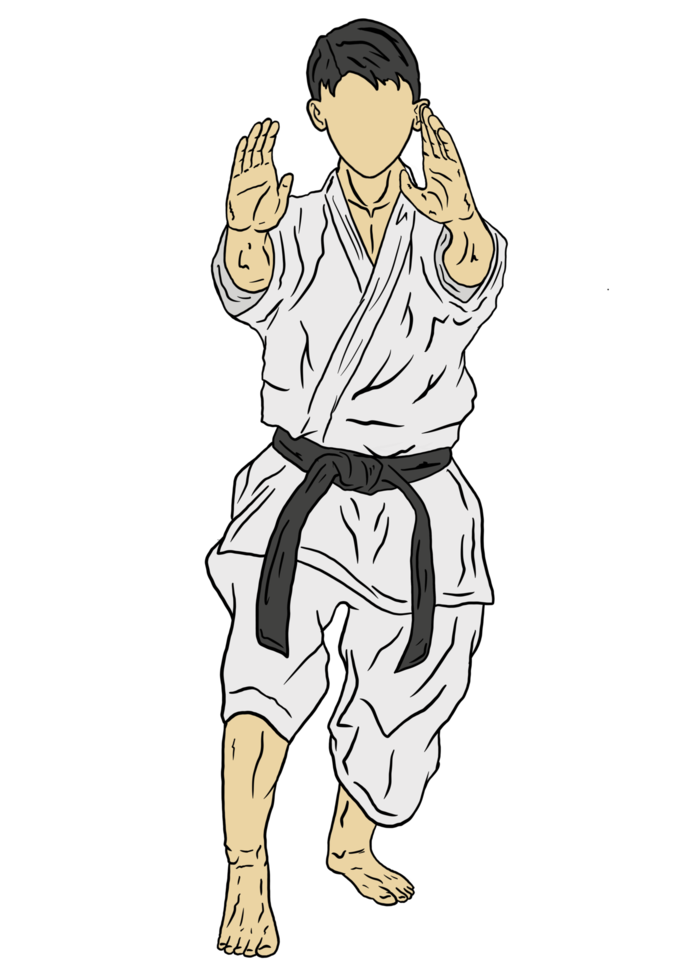 illustration of karate fighter png