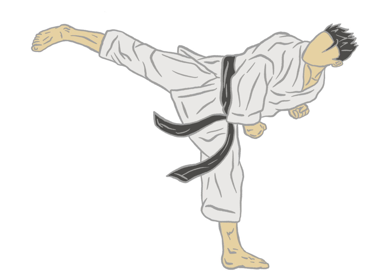 illustration of karate fighter png
