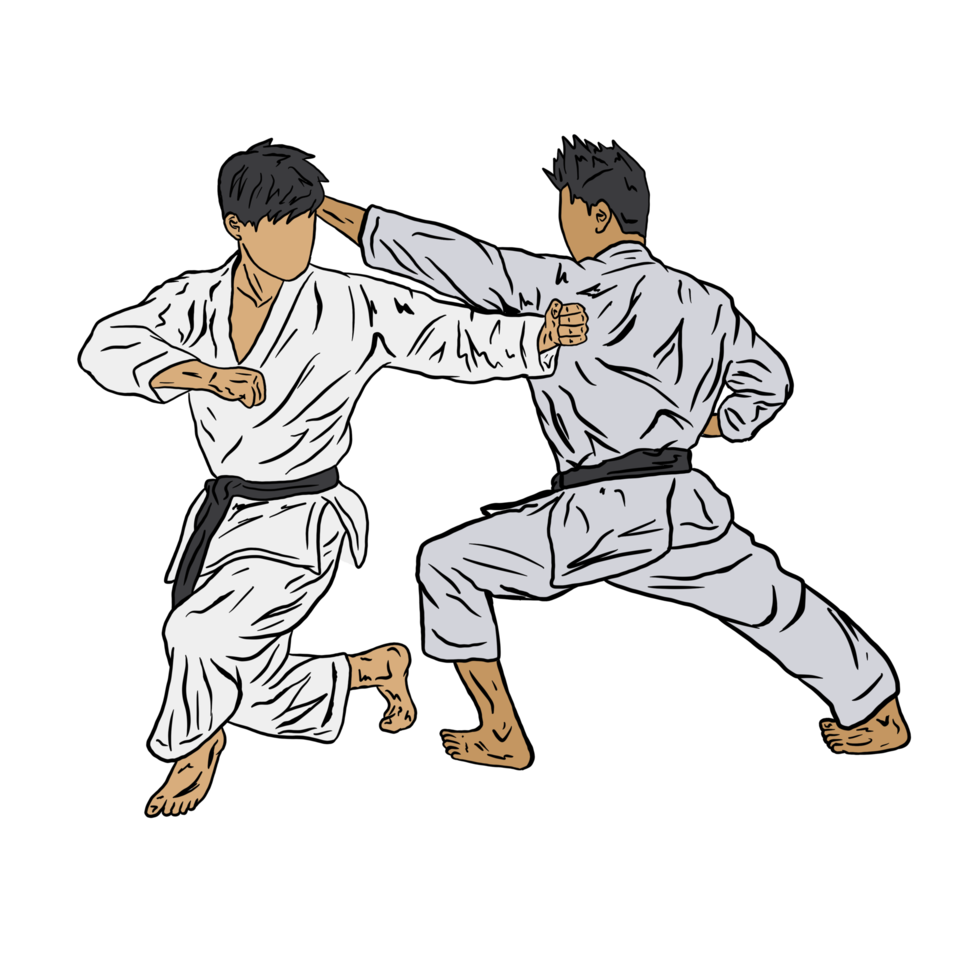 illustratie van karate vechter png