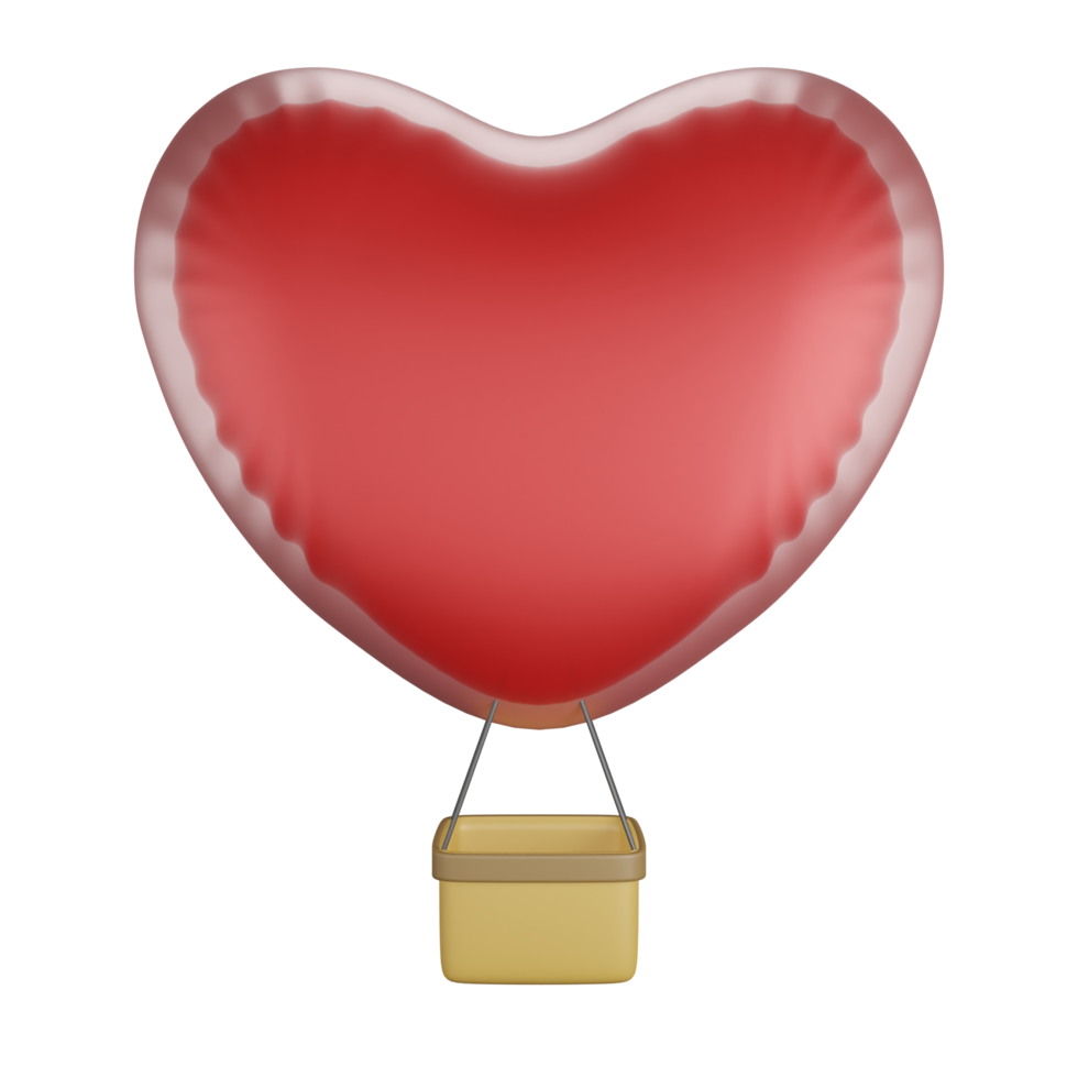 balão de coração de renderização 3D png