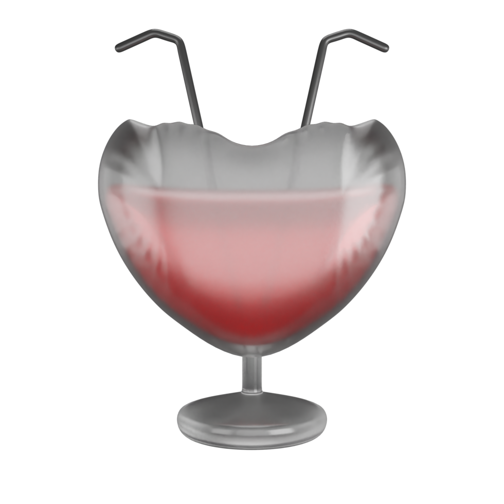 love shaped glass to drink with your crush png