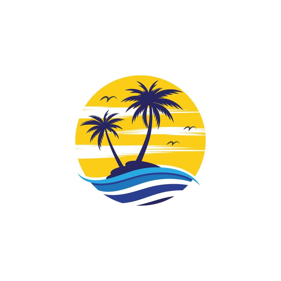 plantilla de logotipo de verano de palmera vector