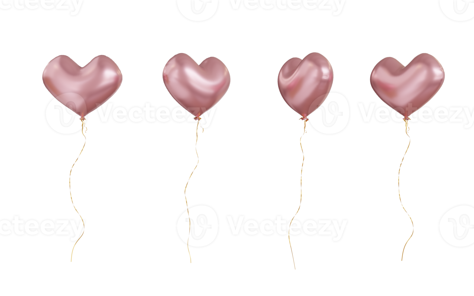 pink heart balloon on isolated background. 3D Render.Happy valentine