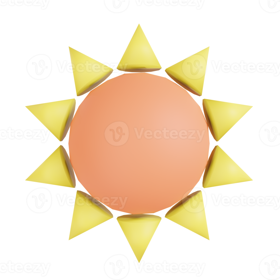 sun 3D model on isolated background. png