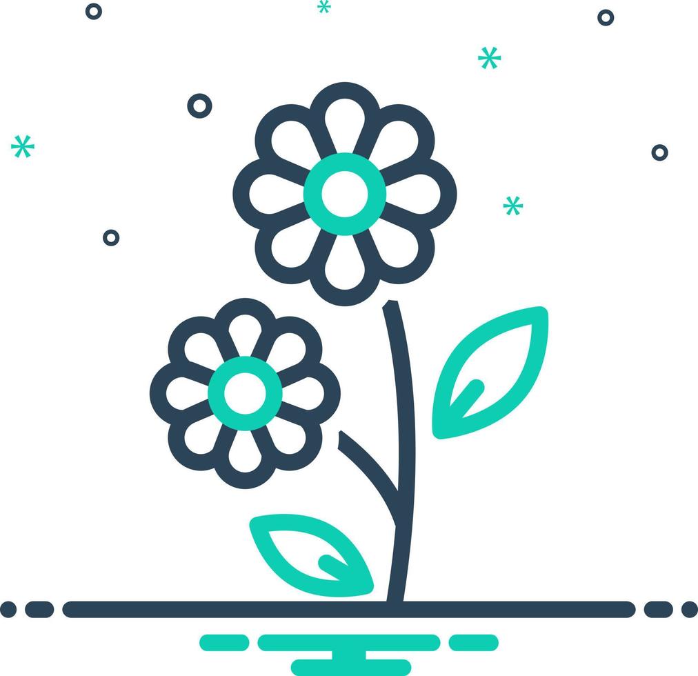 mix icon for flowers vector