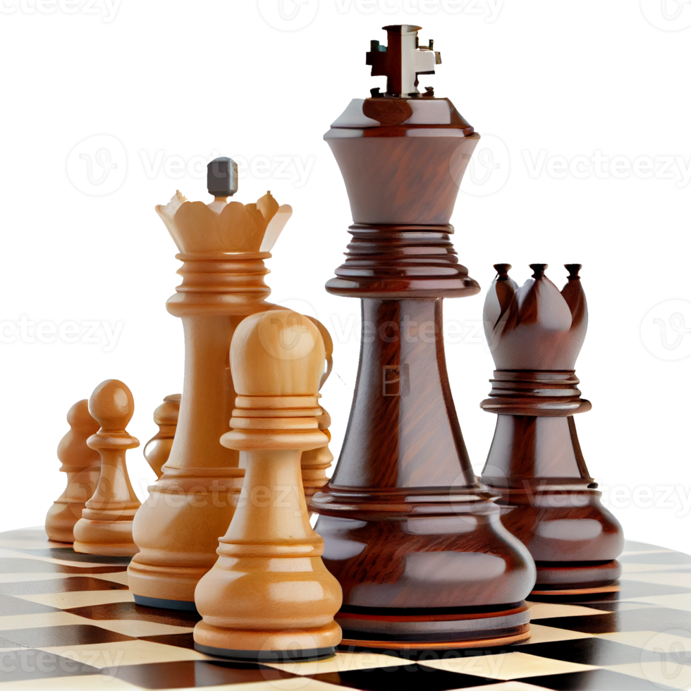 King and soldier chess pieces on transparent background. leadership concept  18871717 PNG