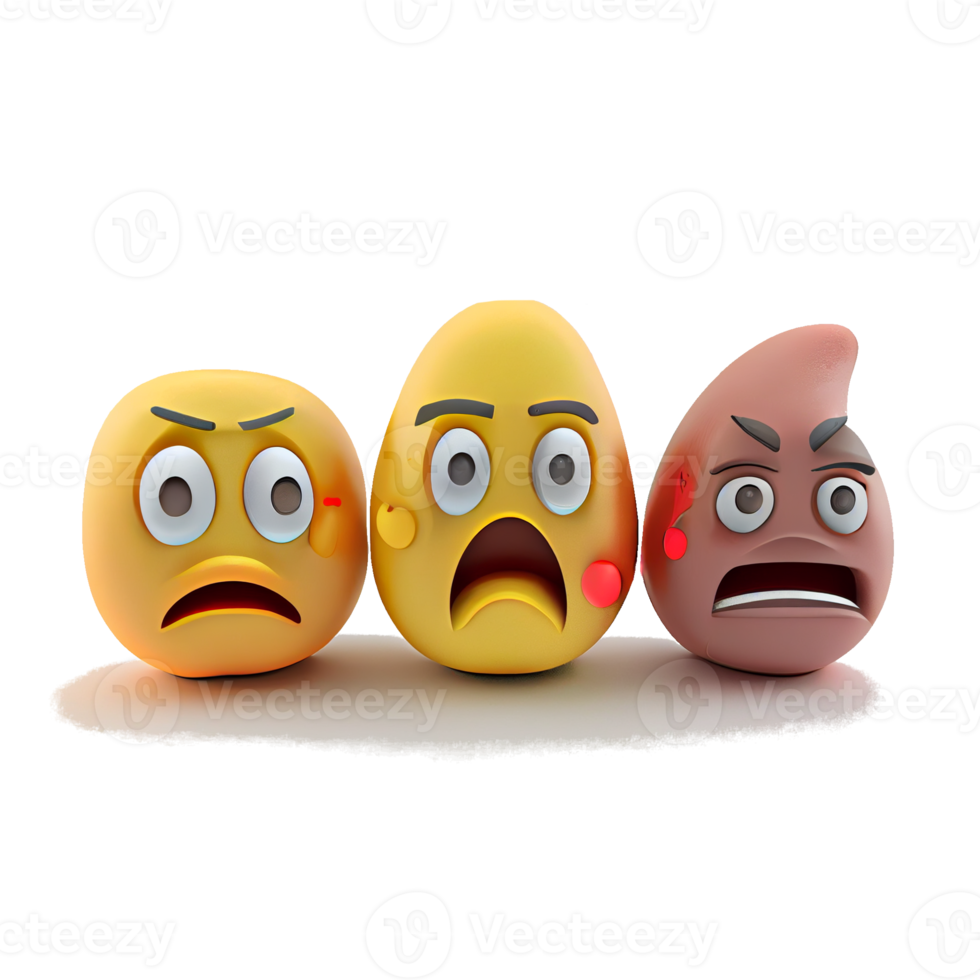 3d faces with emotions png