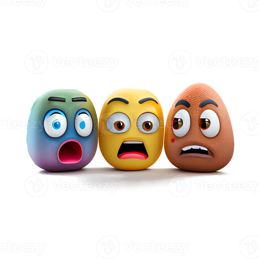 3d gezichten met emoties png