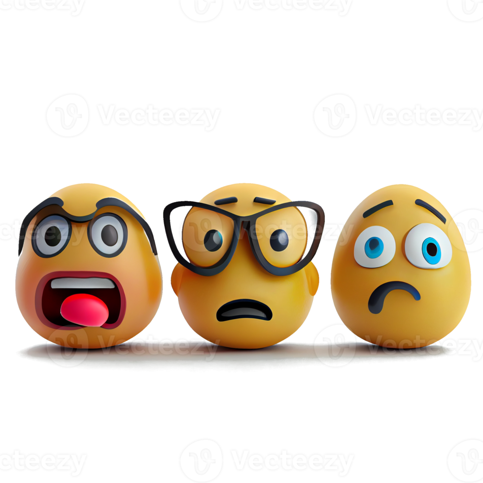 3d faces with emotions png