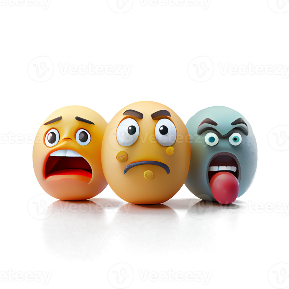 3d gezichten met emoties png