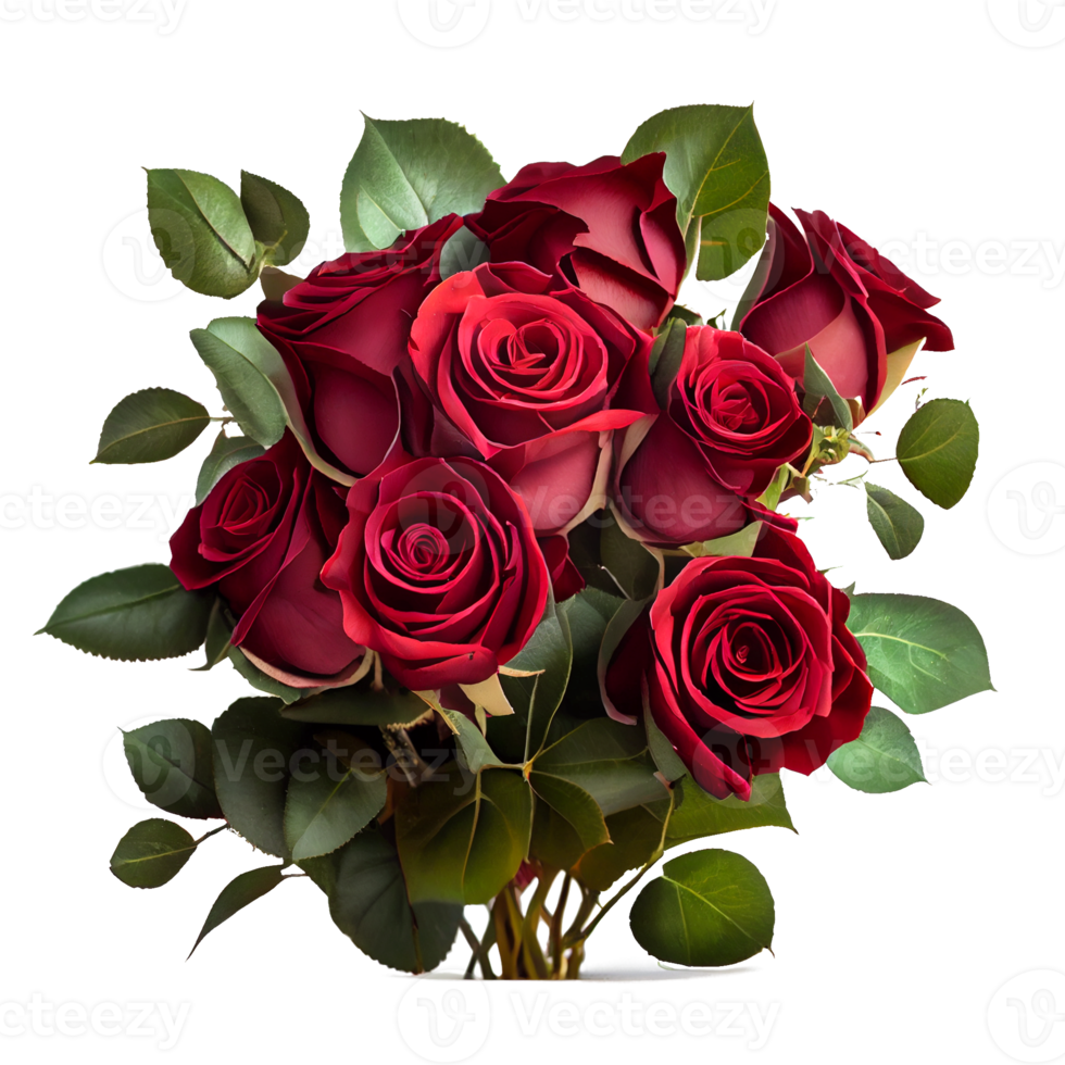 red rose isolated for valentine's day. Generative AI png