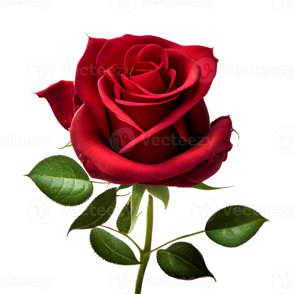 red rose isolated for valentine's day. Generative AI png