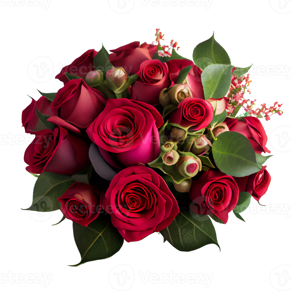 red rose isolated for valentine's day. Generative AI png