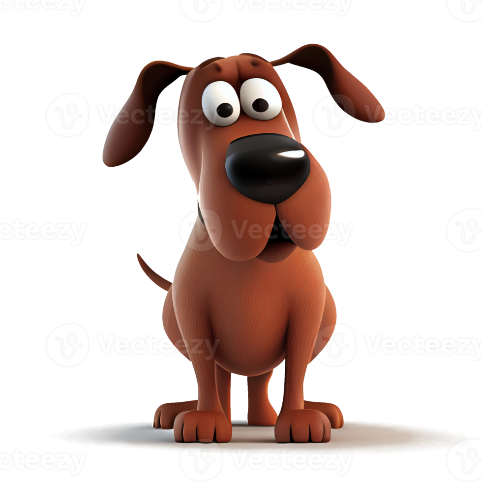 Cute and happy dog cartoon characters png