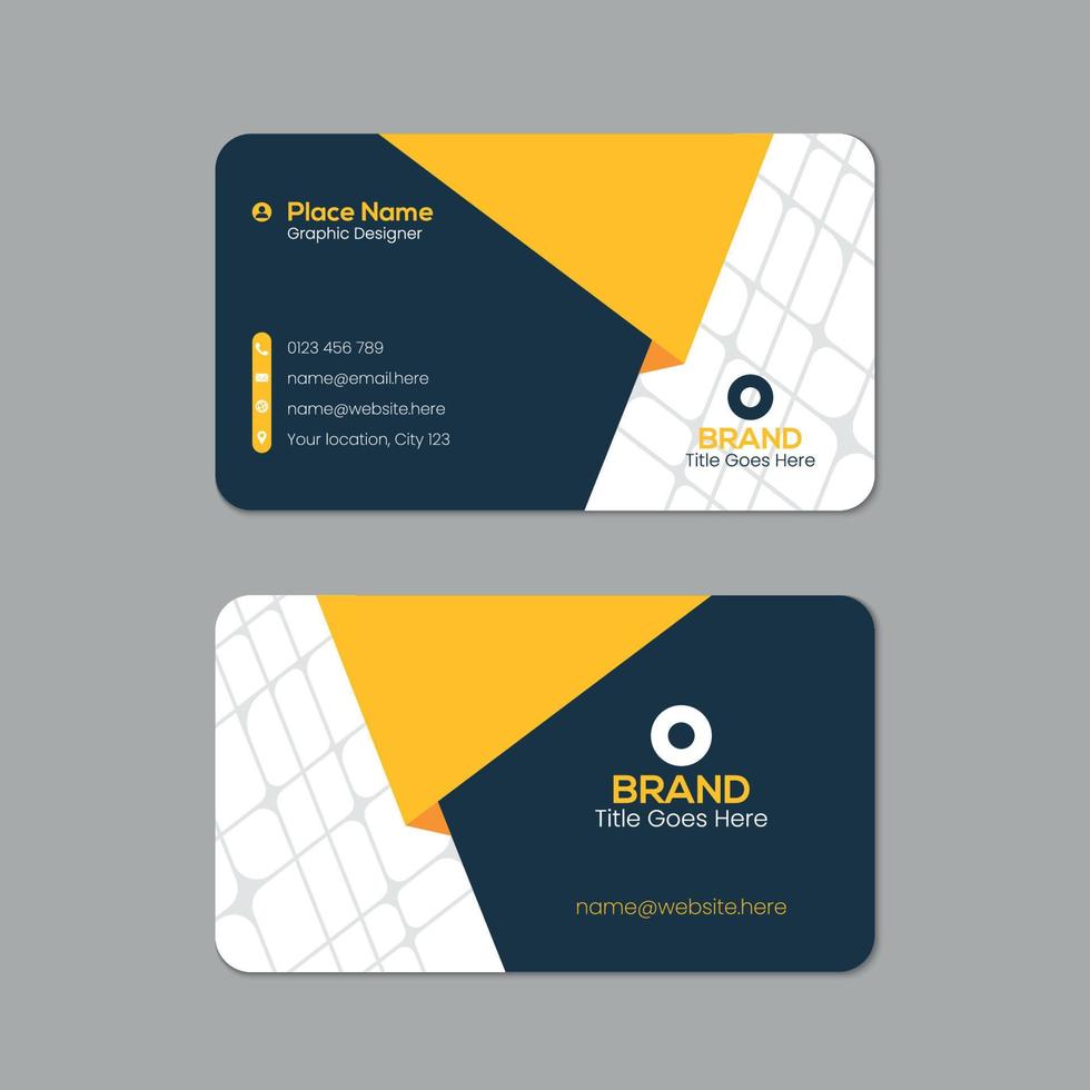 Vector printable and editable horizontal and vertical double sided clean modern corporate business card template design