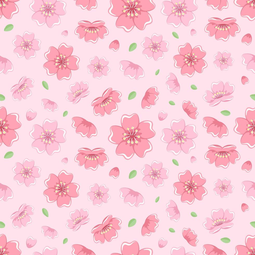 patrón sin costuras de flor de cerezo. Fondo de vector de patrón de flores japonesas.