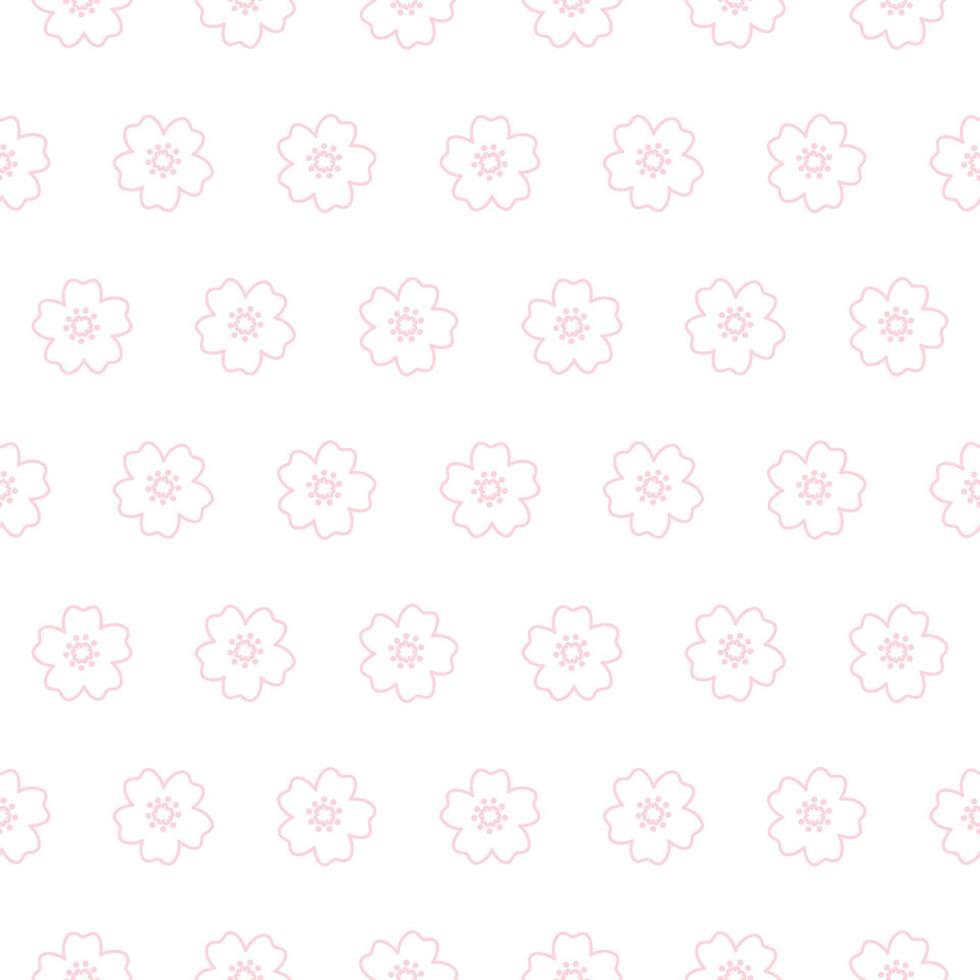 Cherry blossom seamless pattern. Japanese flower pattern vector background.