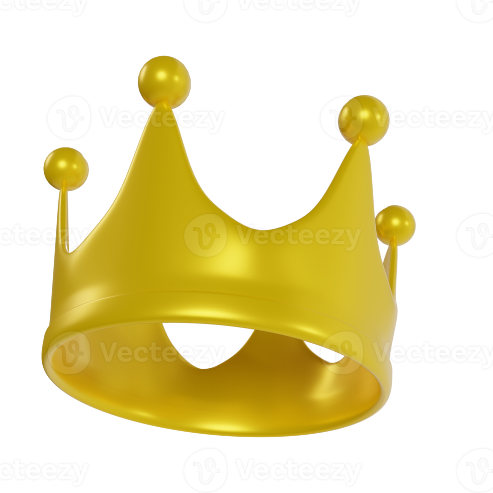 3d render of king's crown illustration png