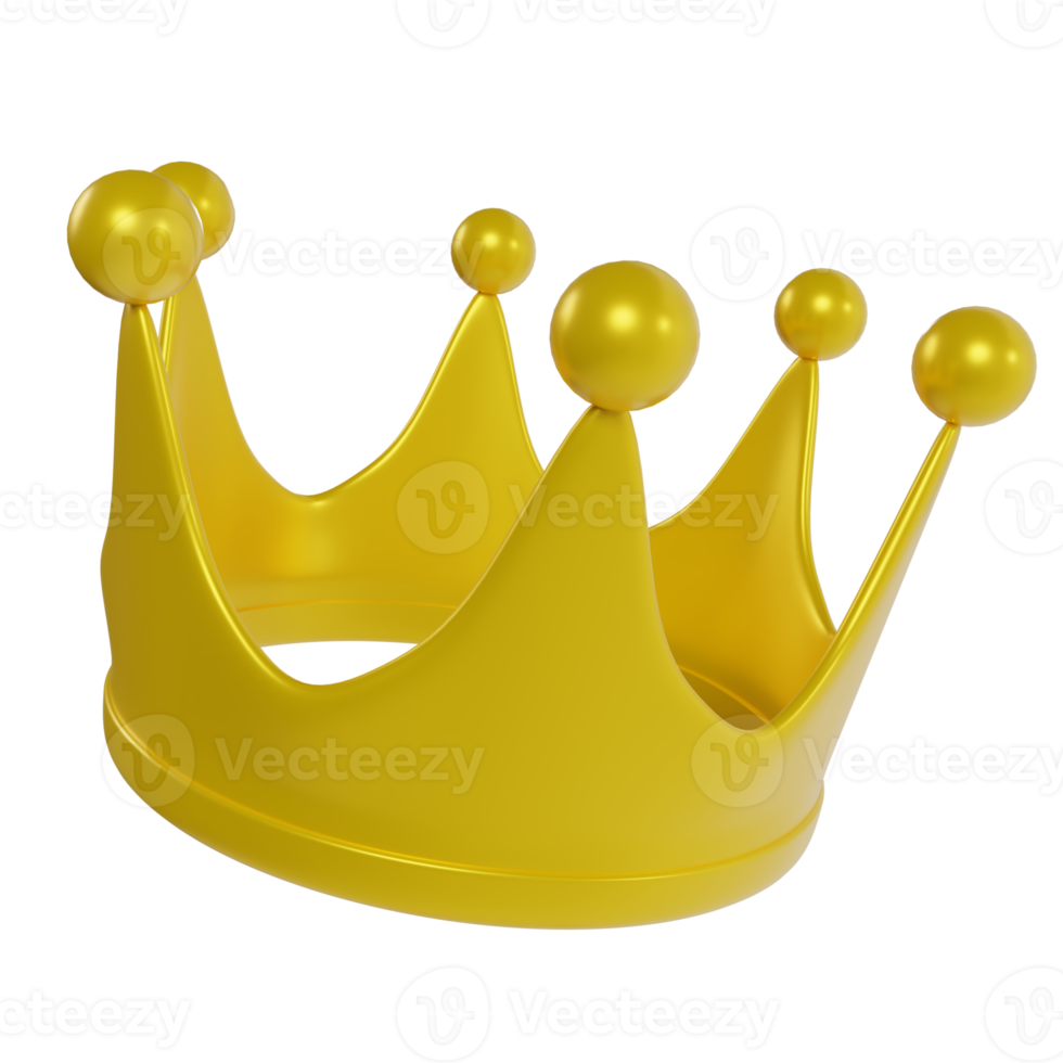 3d render of king's crown illustration png