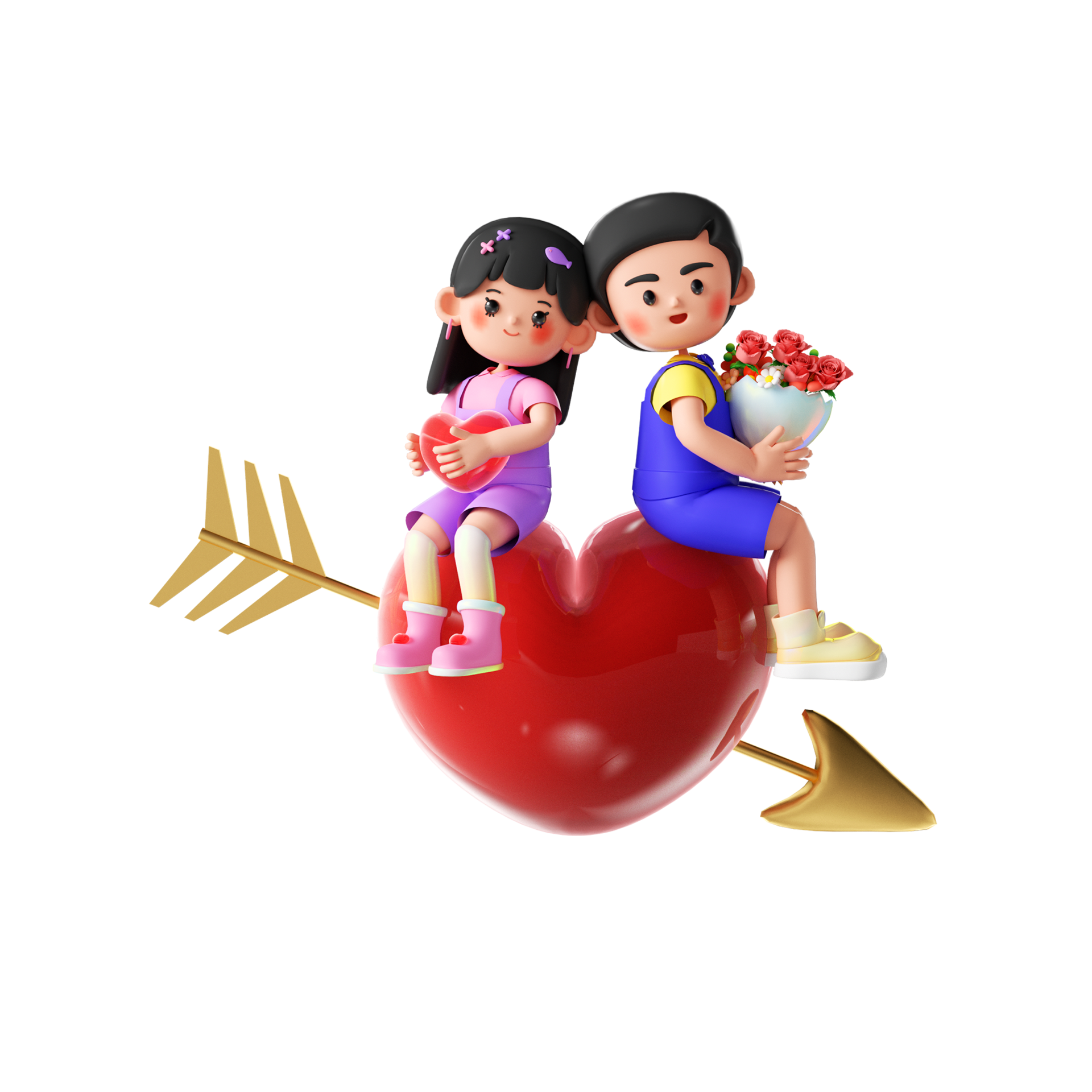 Free 3D rendering cartoon couple image illustration 18872267 PNG with  Transparent Background