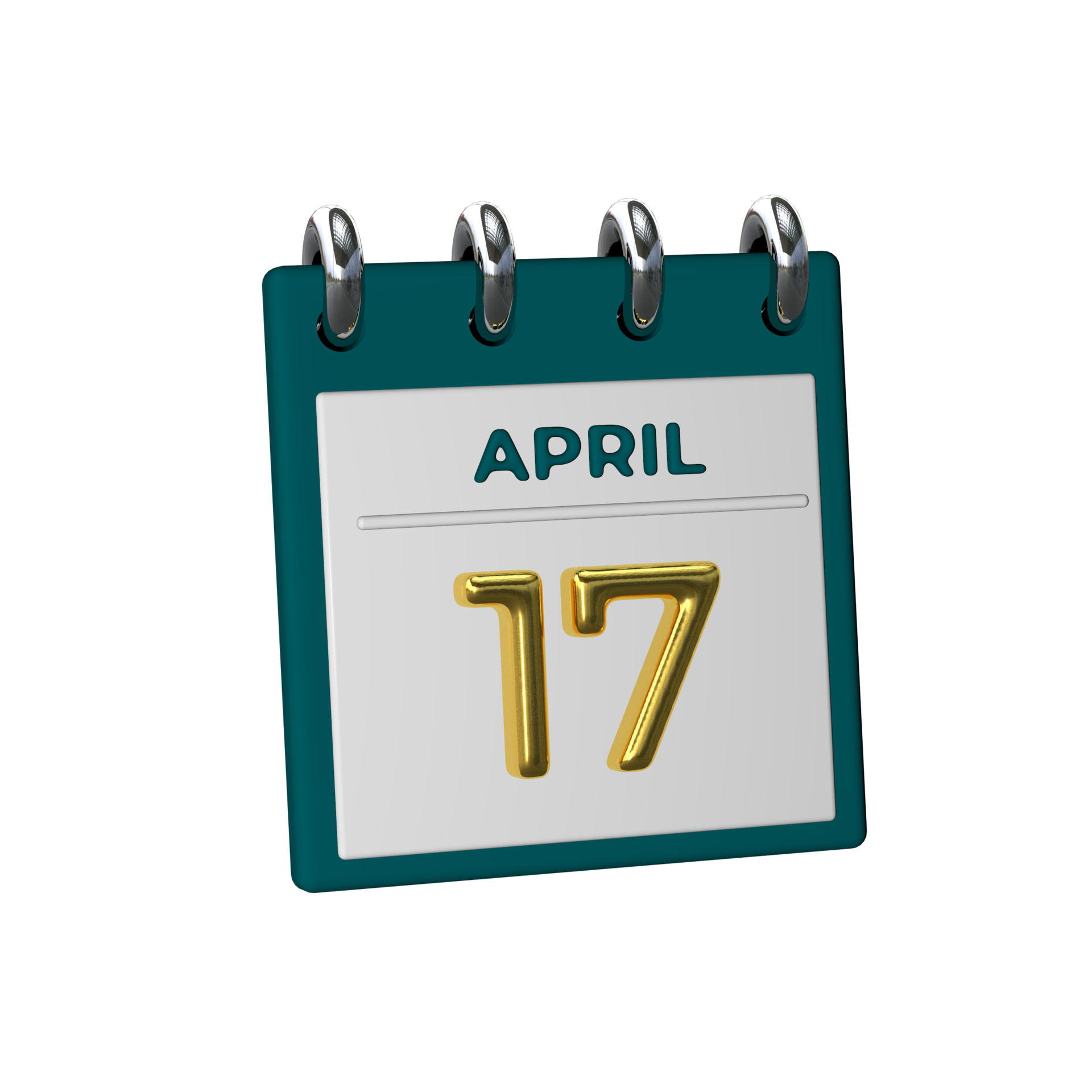 monthly-calendar-17-april-3d-rendering-18872378-png