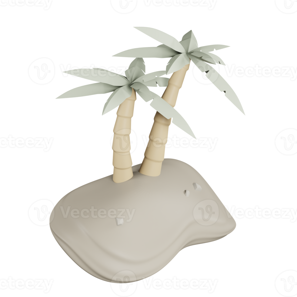 3D Ramadhan Palm Trees on a Desert png