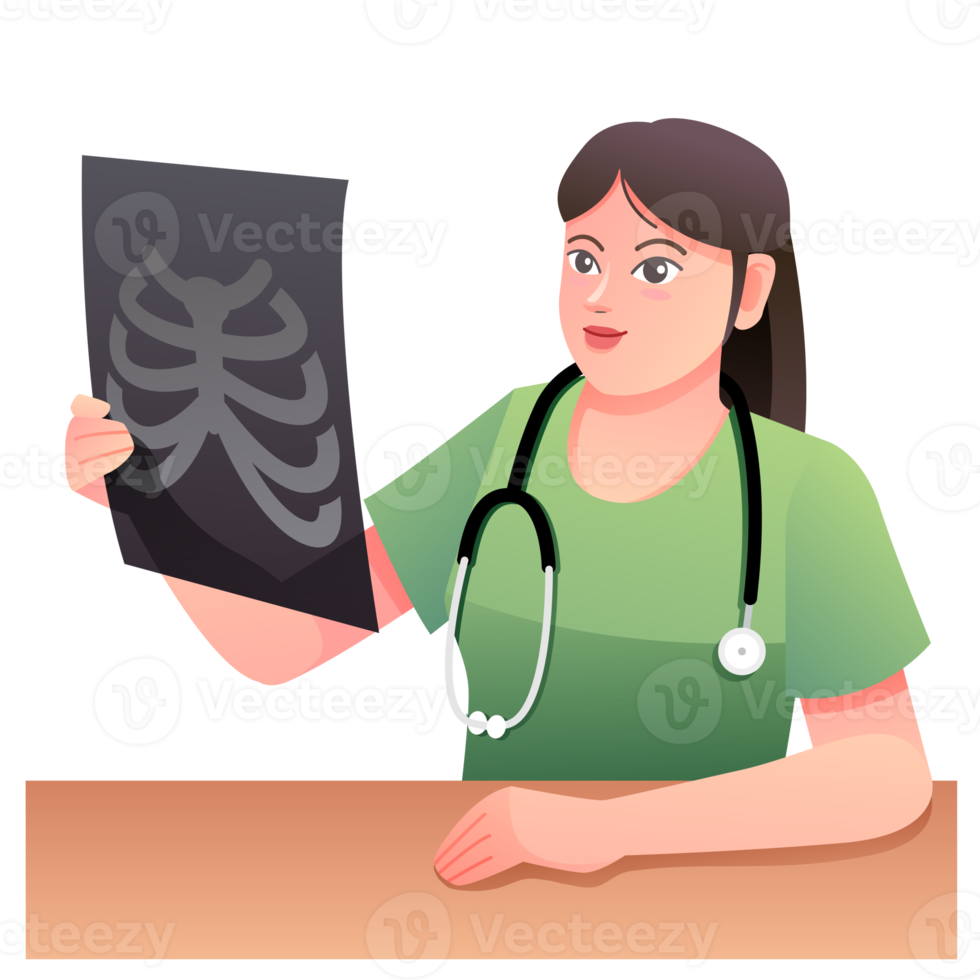 medico con stetoscopio cartone animato png