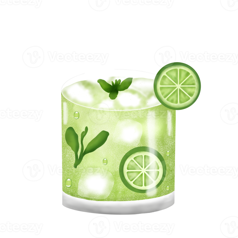 ilustração de bebida de verão. Mojito. png