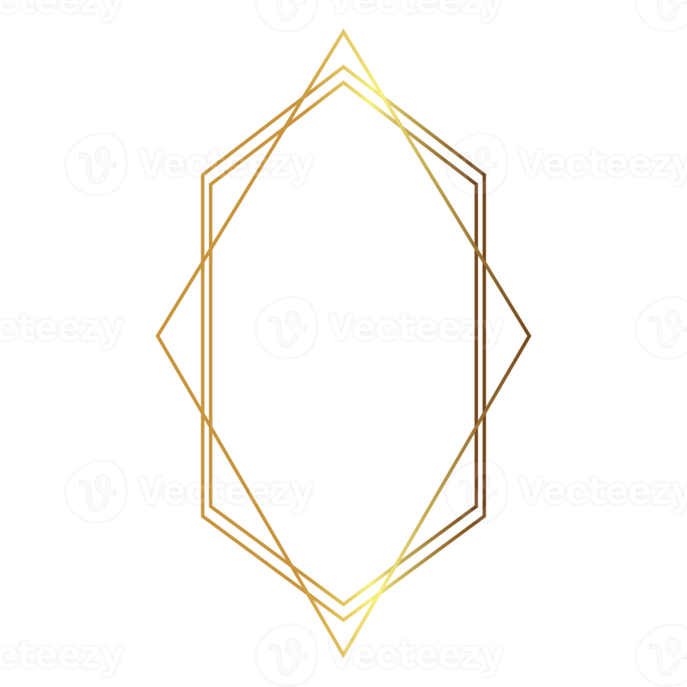 goud veelhoekige meetkundig kader png